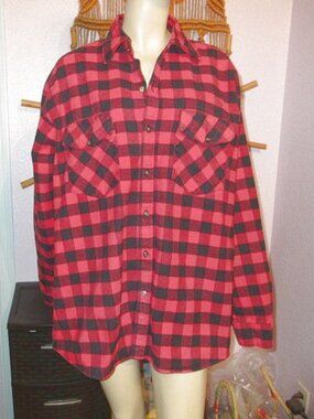 Vtg Vermont Flannel Co. Shirt Men XL Buffalo Plaid Button Up Jacket Hunting USA